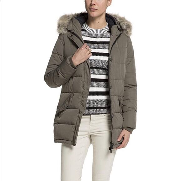 Maison Scotch Hooded Puffer Coat in Cream - Picture 3 of 11